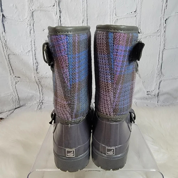 Sperry Rain Boots  Womens 6 Plaid Fabric Rubber Waterproof‎ Outdoor Preppy Cute - Picture 7 of 12